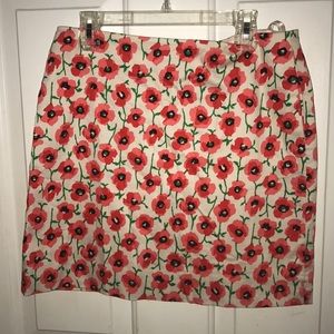 J Crew skirt 00 watercolor flower pattern